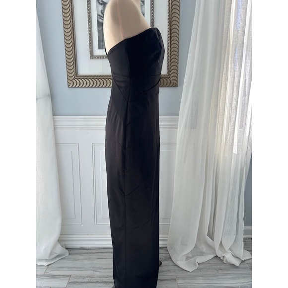 Jessica Simpson Black One Shoulder Ruched Column Gown Size 4 Formal Maxi Dress - Picture 3 of 7